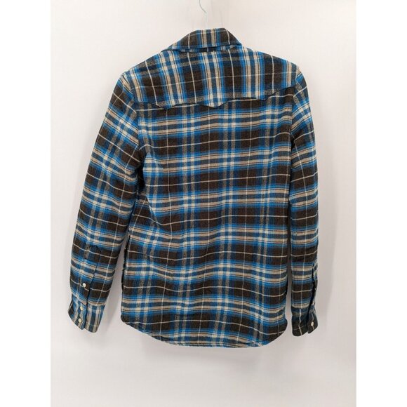 True Religion Shirt Men's XS Plaid Flannel Long‎ Sleeve Button Up Lined - Picture 3 of 10